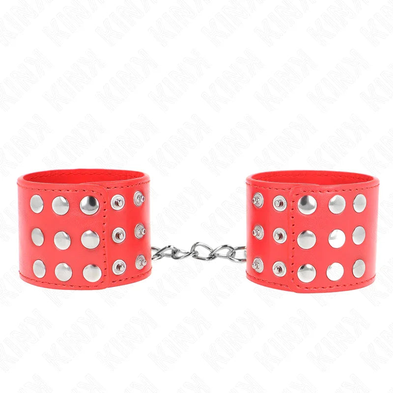 KINK - MUÑEQUERAS CON CIERRE A PRESIÓN AJUSTABLE ROJO 19-24 CM X 5.5 CM - Nuvica
