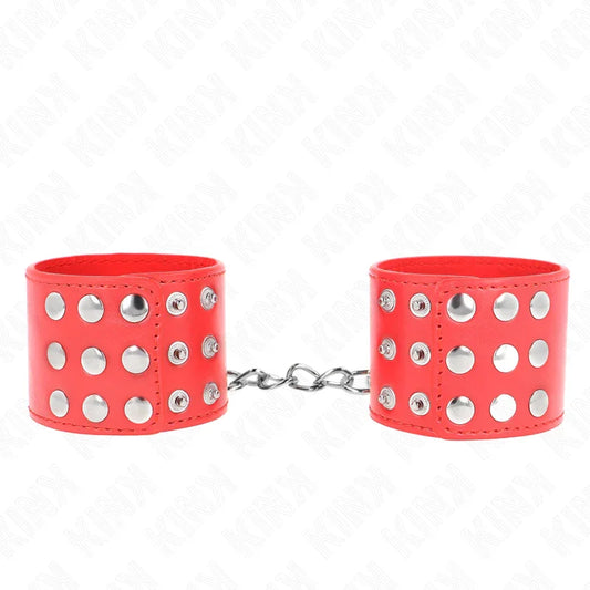 KINK - MUÑEQUERAS CON CIERRE A PRESIÓN AJUSTABLE ROJO 19-24 CM X 5.5 CM - Nuvica