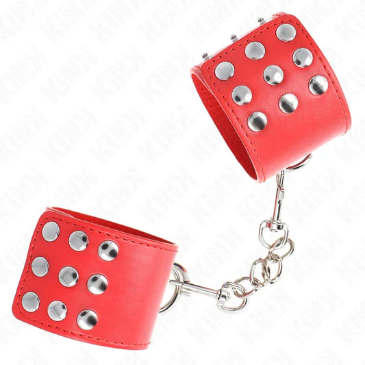 KINK - MUÑEQUERAS CON CIERRE A PRESIÓN AJUSTABLE ROJO 19-24 CM X 5.5 CM - Nuvica