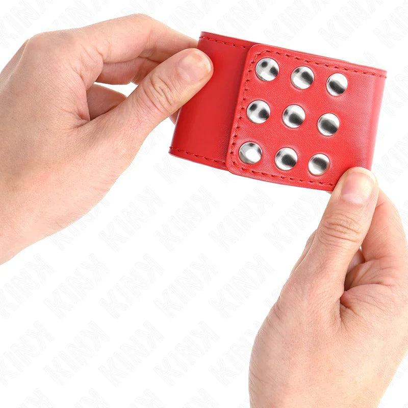 KINK - MUÑEQUERAS CON CIERRE A PRESIÓN AJUSTABLE ROJO 19-24 CM X 5.5 CM - Nuvica