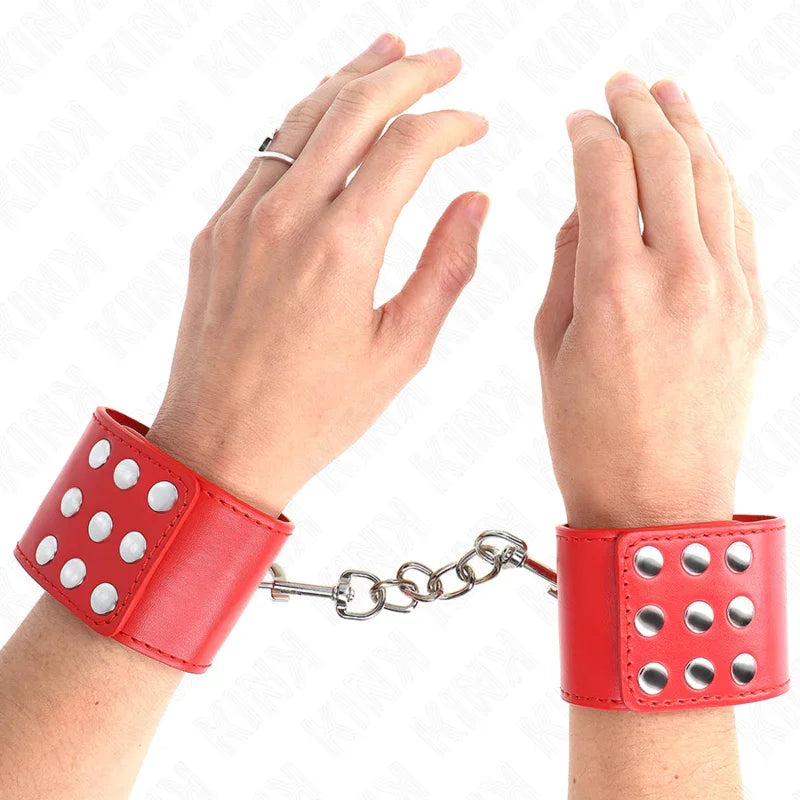 KINK - MUÑEQUERAS CON CIERRE A PRESIÓN AJUSTABLE ROJO 19-24 CM X 5.5 CM - Nuvica