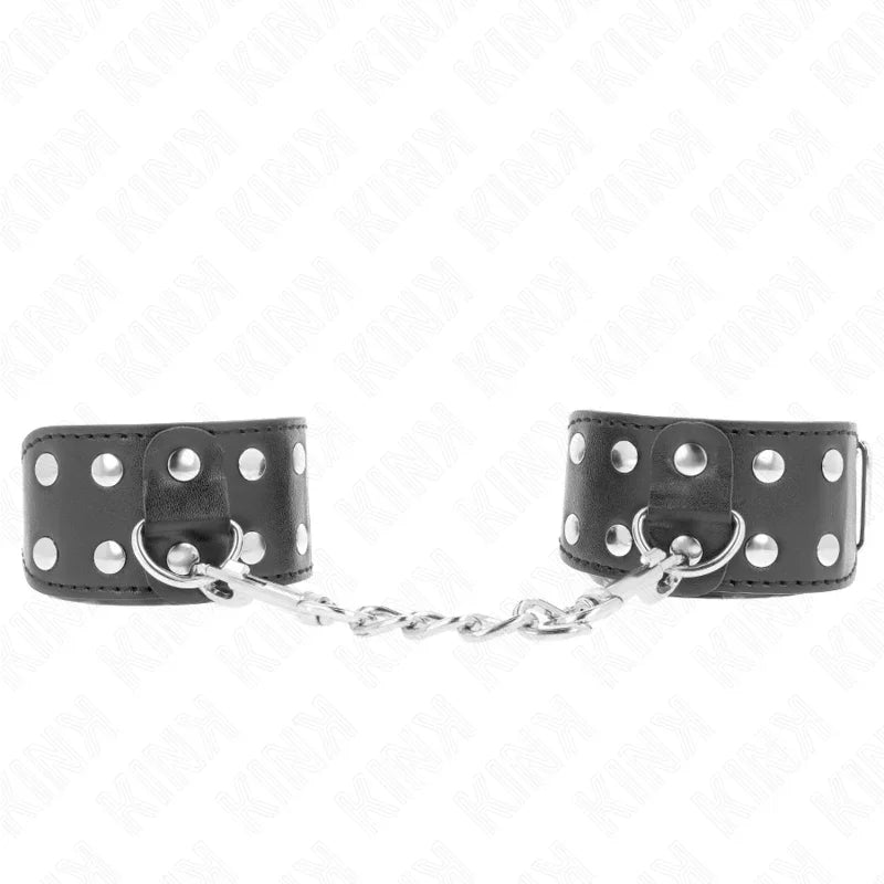 KINK - MUÑEQUERAS CON DOBLE LÍNEA DE TACHUELAS AJUSTABLE NEGRO - Nuvica