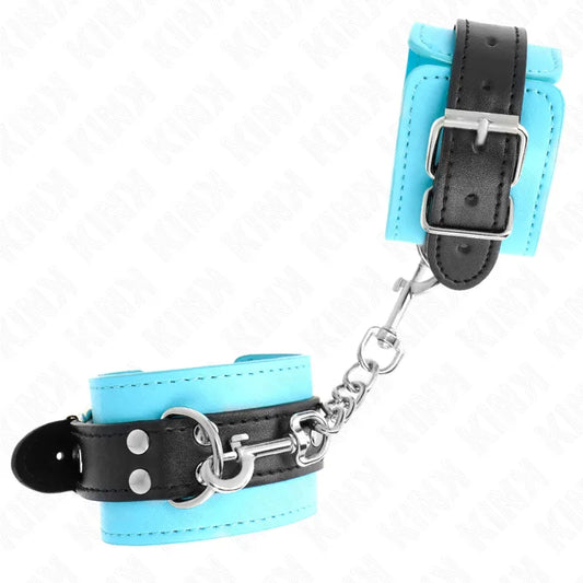 KINK - MUÑEQUERAS CON GANCHO FORRO AZUL AJUSTABLE 20-28 CM X 5.5 CM - Nuvica