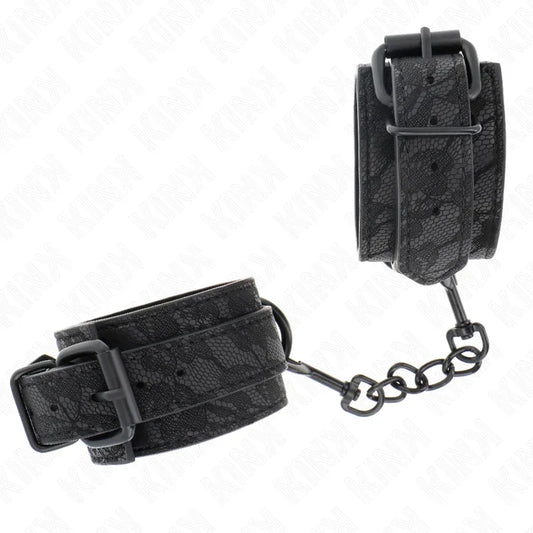 KINK - MUÑEQUERAS DE ENCAJE AJUSTABLE NEGRO 19-26 CM - Nuvica