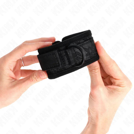 KINK - MUÑEQUERAS DE ENCAJE Y NEOPRENO AJUSTABLE NEGRO 20-29 CM X 5 CM - Nuvica