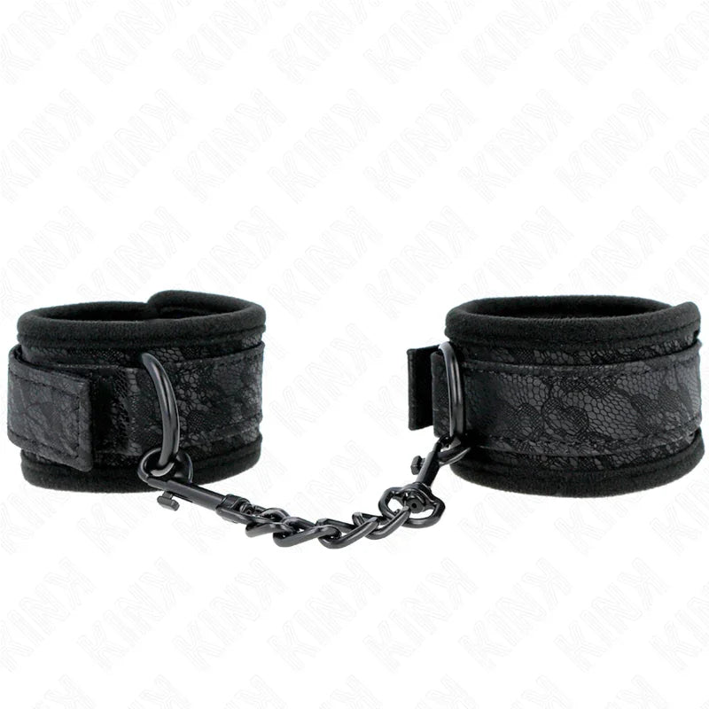 KINK - MUÑEQUERAS DE ENCAJE Y NEOPRENO AJUSTABLE NEGRO 20-29 CM X 5 CM - Nuvica