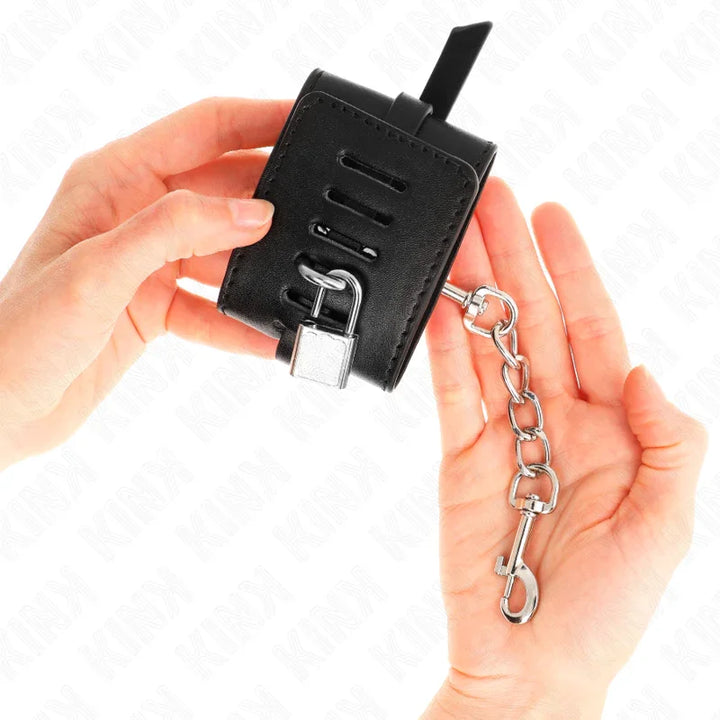 KINK - MUÑEQUERAS DELUXE CON CIERRE DE CANDADO AJUSTABLE 14.5-21 CM X 6 CM - Nuvica