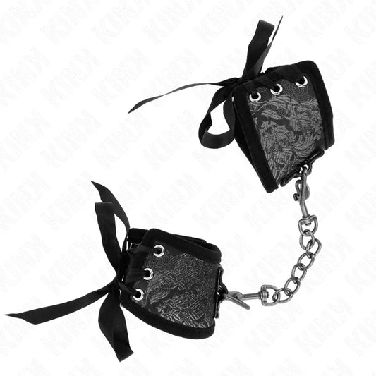 KINK - MUÑEQUERAS DISEÑO ESCÁNDALO NEGRO DETALLE LAZO 24.5 CM X 6.5 CM - Nuvica