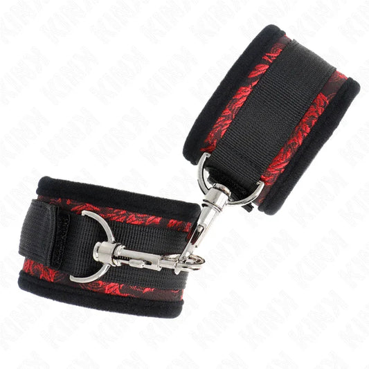 KINK - MUÑEQUERAS DISEÑO ESCÁNDALO ROJO-NEGRO - Nuvica