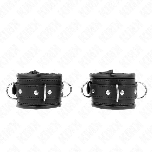 KINK - MUÑEQUERAS ESTILO HEAVY FORRO NEGRO AJUSTABLE 20-30 CM X 6 CM - Nuvica
