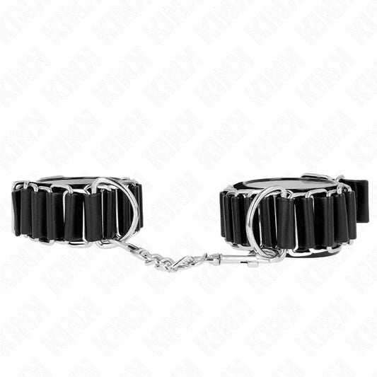 KINK - MUÑEQUERAS FINAS EN FORMA DE BISAGRA NEGRO AJUSTABLE 16-22 CM X 3.5 CM - Nuvica