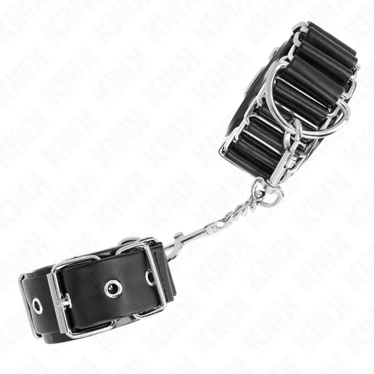 KINK - MUÑEQUERAS FINAS EN FORMA DE BISAGRA NEGRO AJUSTABLE 16-22 CM X 3.5 CM - Nuvica