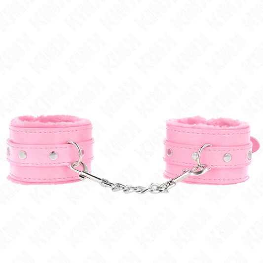 KINK - MUÑEQUERAS FORRADAS PREMIUM ROSA CON CORREA ROSA AJUSTABLE 17-29 CM X 6 CM - Nuvica
