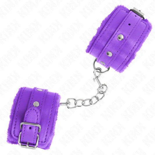 KINK - MUÑEQUERAS FORRADAS PREMIUM VIOLETA CON CORREA VIOLETA AJUSTABLE 17-29 CM X 6 CM - Nuvica