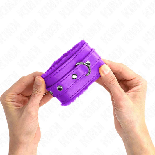 KINK - MUÑEQUERAS FORRADAS PREMIUM VIOLETA CON CORREA VIOLETA AJUSTABLE 17-29 CM X 6 CM - Nuvica