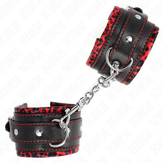 KINK - MUÑEQUERAS FORRADAS ROJO / NEGRO AJUSTABLE 17-29 CM X 6 CM - Nuvica