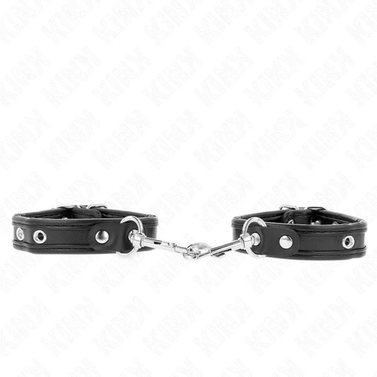 KINK - MUÑEQUERAS MINI NEGRO CON TACHUELAS AJUSTABLE 16-22 CM X 2 CM - Nuvica
