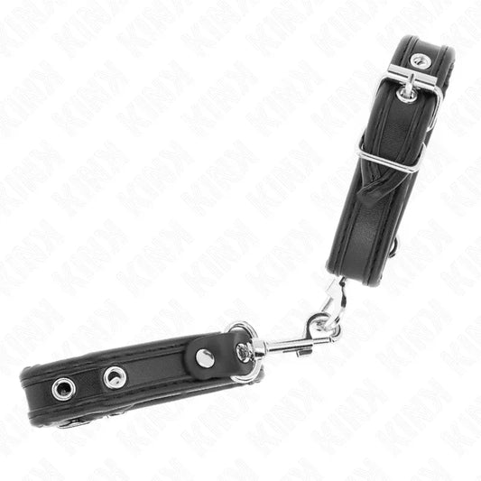 KINK - MUÑEQUERAS MINI NEGRO CON TACHUELAS AJUSTABLE 16-22 CM X 2 CM - Nuvica