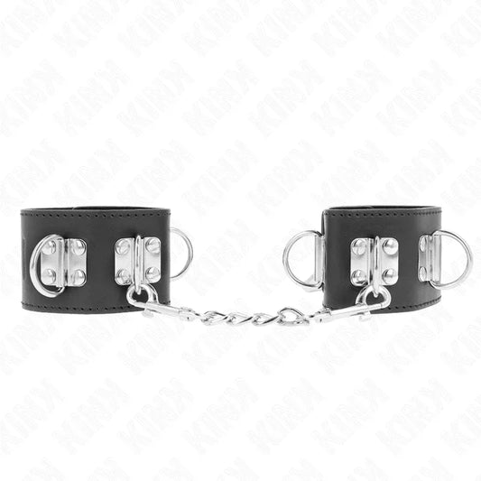 KINK - MUÑEQUERAS MULTIPOSICIÓN CON CIERRE CANDADO NEGRO AJUSTABLE 16-23 CM X 5.5 CM - Nuvica