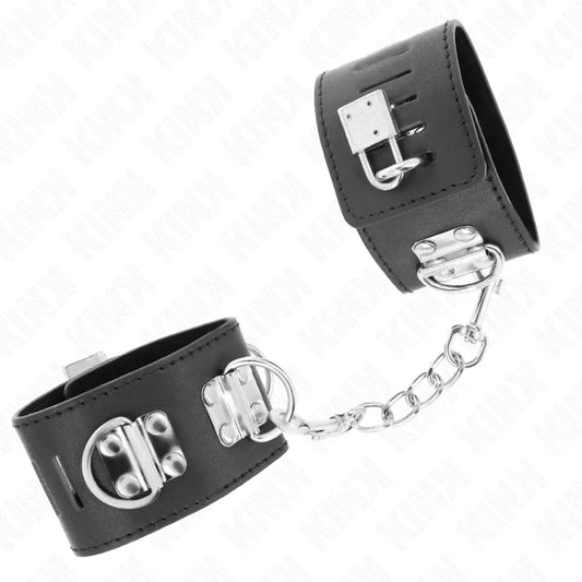 KINK - MUÑEQUERAS MULTIPOSICIÓN CON CIERRE CANDADO NEGRO AJUSTABLE 16-23 CM X 5.5 CM - Nuvica