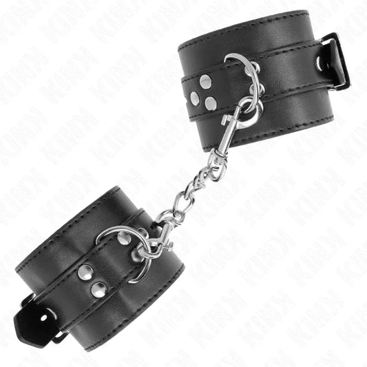 KINK - MUÑEQUERAS NEGRO CON CORREA NEGRO AJUSTABLE 17-28 CM X 6 CM - Nuvica