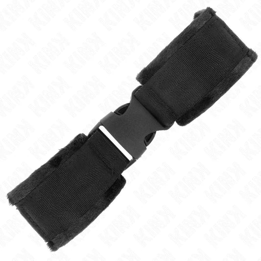 KINK - MUÑEQUERAS NYLON NEGRO MODELO 1 AJUSTABLE 25-35 CM X 6 CM - Nuvica