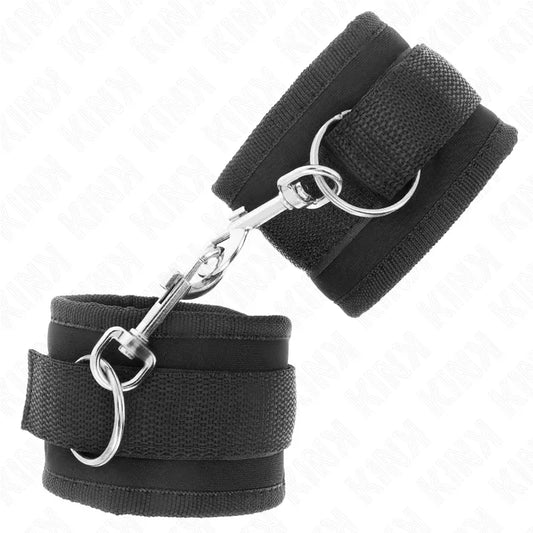 KINK - MUÑEQUERAS NYLON NEGRO MODELO 2 AJUSTABLE 18-35 CM X 6 CM - Nuvica