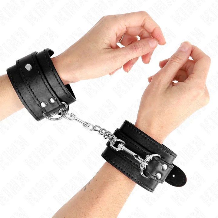 KINK - MUÑEQUERAS SENCILLAS NEGRO AJUSTABLE 20-23 CM X 5.5 CM - Nuvica