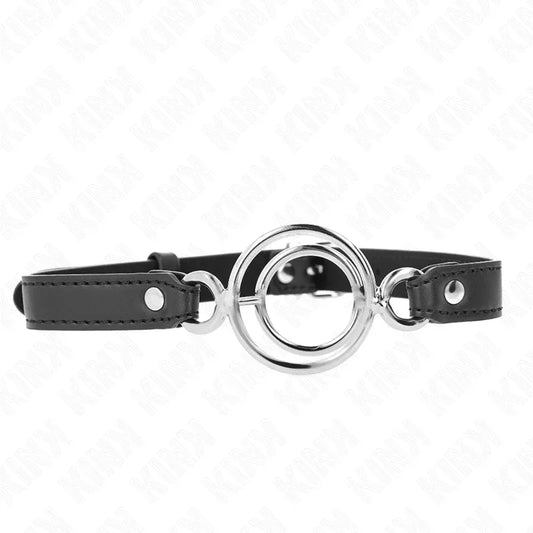 KINK - MORDAZA CON MÚLTIPLES JUNTAS TÓRICAS 5 CM NEGRO 63 X 2.5 CM - Nuvica