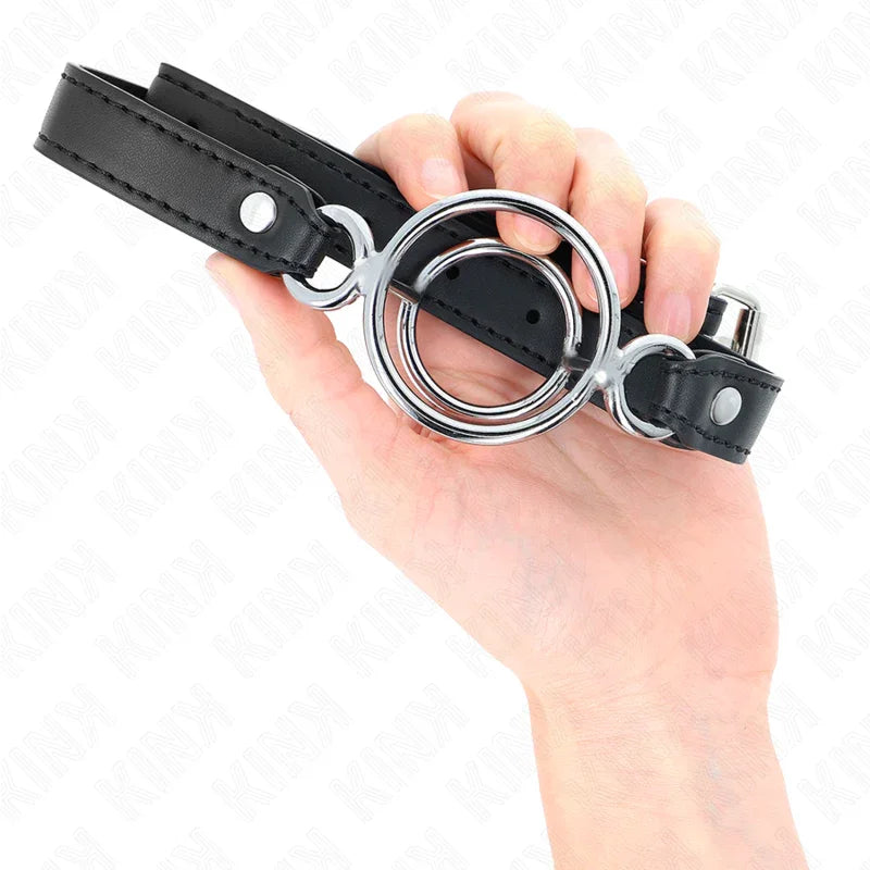 KINK - MORDAZA CON MÚLTIPLES JUNTAS TÓRICAS 5 CM NEGRO 63 X 2.5 CM - Nuvica