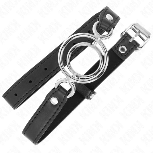 KINK - MORDAZA CON MÚLTIPLES JUNTAS TÓRICAS 5 CM NEGRO 63 X 2.5 CM - Nuvica