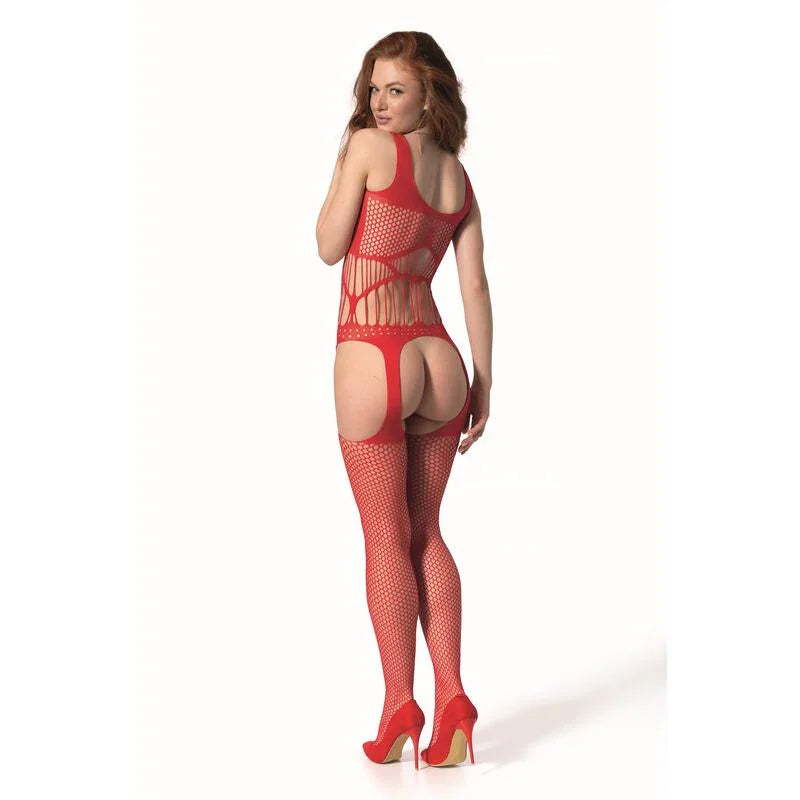 PASSION - BS 106 BODYSTOCKING ROJO TALLA ÚNICA - Nuvica