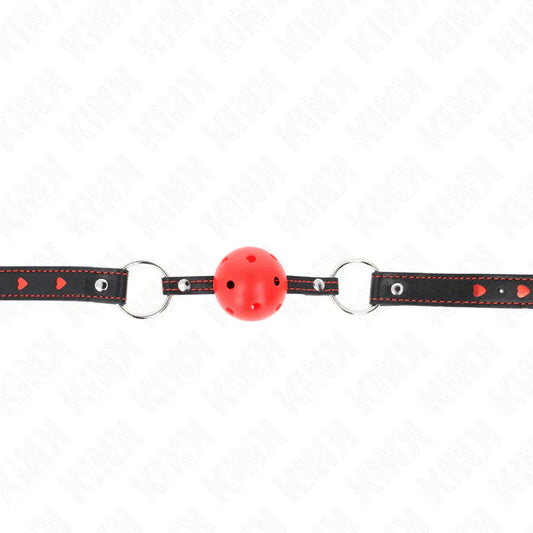 KINK - MORDAZA DE BOLA 4.5 CM ROJA DURA HUECA MODELO 2 65 x 2.5 CM - Nuvica