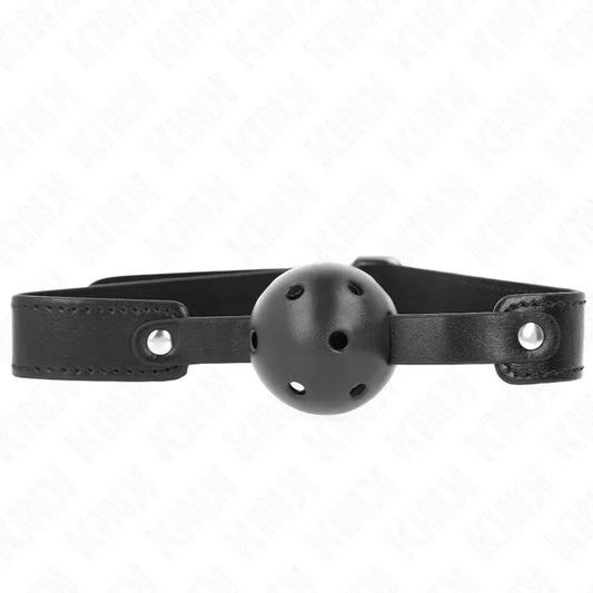 KINK - MORDAZA DE BOLA 4.5 CM TRANSPIRABLE NEGRO 65 x 2.5 CM - Nuvica
