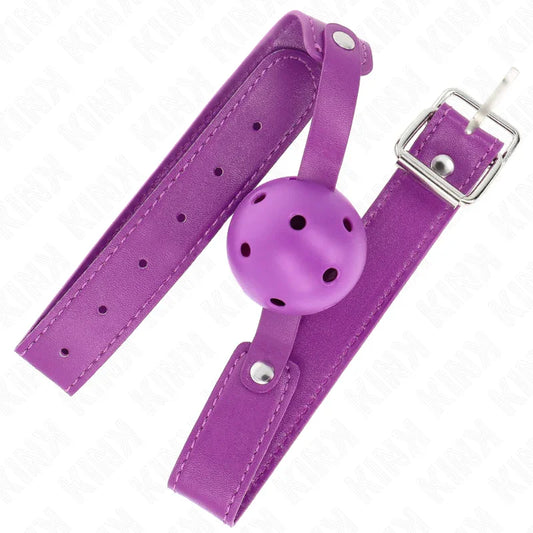 KINK - MORDAZA DE BOLA 4.5 CM TRANSPIRABLE MORADO 65 x 2.5 CM - Nuvica