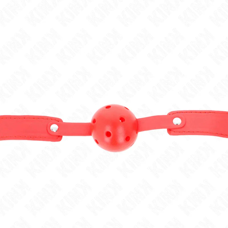 KINK - MORDAZA DE BOLA 4.5 CM TRANSPIRABLE ROJO 65 x 2.5 CM - Nuvica