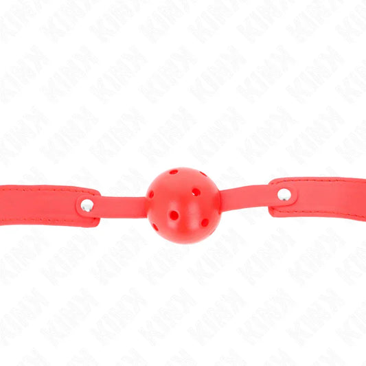 KINK - MORDAZA DE BOLA 4.5 CM TRANSPIRABLE ROJO 65 x 2.5 CM - Nuvica
