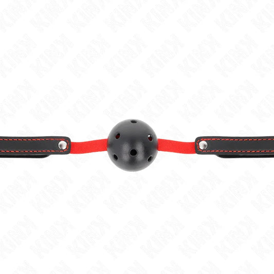 KINK - MORDAZA DE BOLA 4.5 CM DURA HUECA CON CINTURÓN ELÁSTICO 56 x 1.5 CM - Nuvica