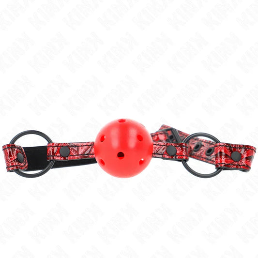 KINK - MORDAZA DE BOLA 4.5 CM CON PATRÓN DE DIAMANTE MODELO 1 64.5 CM AJUSTABLE 42- 60 CM - Nuvica