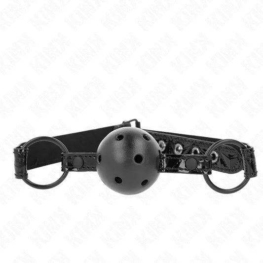 KINK - MORDAZA DE BOLA 4.5 CM CON PATRÓN DE DIAMANTE MODELO 3 64.5 CM AJUSTABLE 42- 60 CM - Nuvica