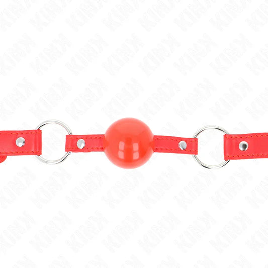 KINK - MORDAZA DE BOLA 4 CM TPE CON CANDADO ROJO 60 x 2 CM - Nuvica