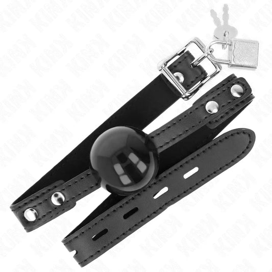 KINK - MORDAZA DE BOLA 4 CM SUAVE DE TPE MODELO 3 60 x 2 CM AJUSTABLE 37-52 CM - Nuvica