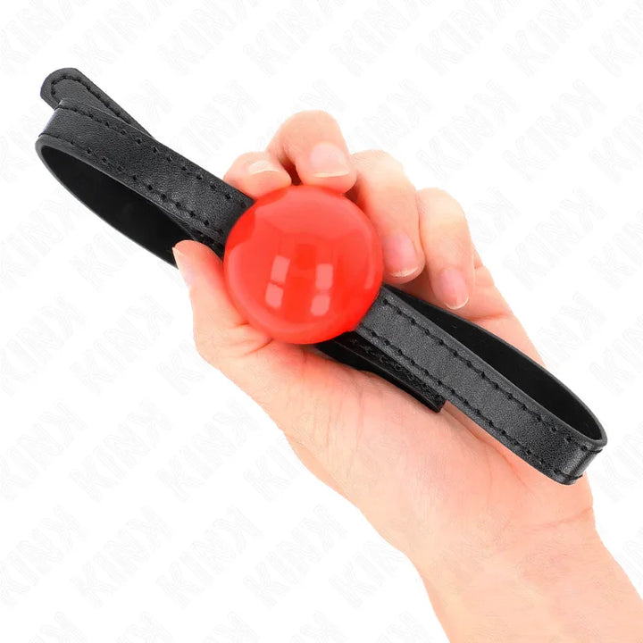 KINK - MORDAZA DE BOLA 4 CM SÓLIDA SIMPLE ROJO 65 x 1.5 CM - Nuvica
