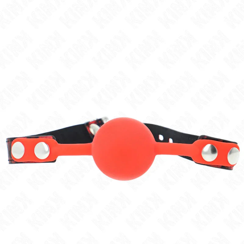 KINK - MORDAZA DE BOLA 4 CM DE SILICONA MODELO 2 CON CANDADO 60 x 2 CM - Nuvica
