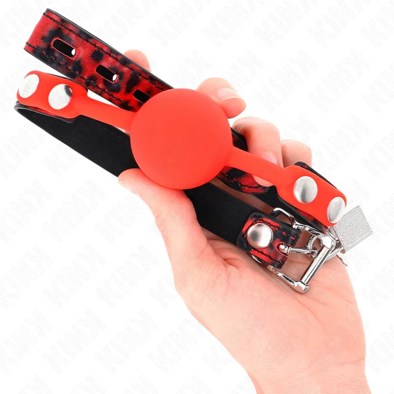 KINK - MORDAZA DE BOLA 4 CM DE SILICONA MODELO 2 CON CANDADO 60 x 2 CM - Nuvica