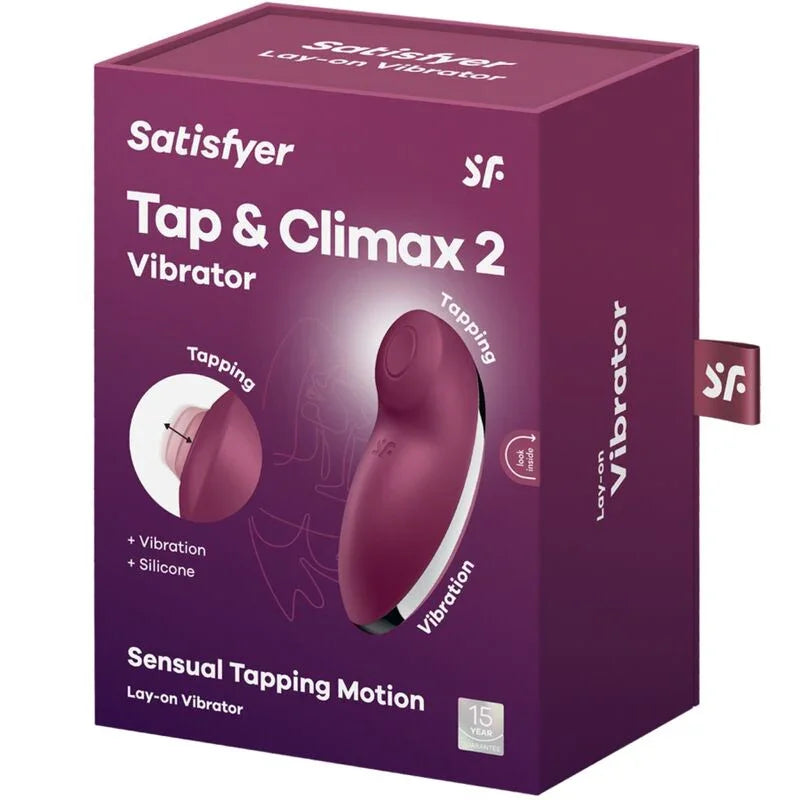 SATISFYER - TAP & CLIMAX 2 VIBRADOR & ESTIMULADOR ROJO - Nuvica