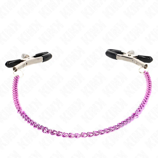 KINK - PINZAS PARA PEZONES CON CADENA VIOLETA 30 CM - Nuvica