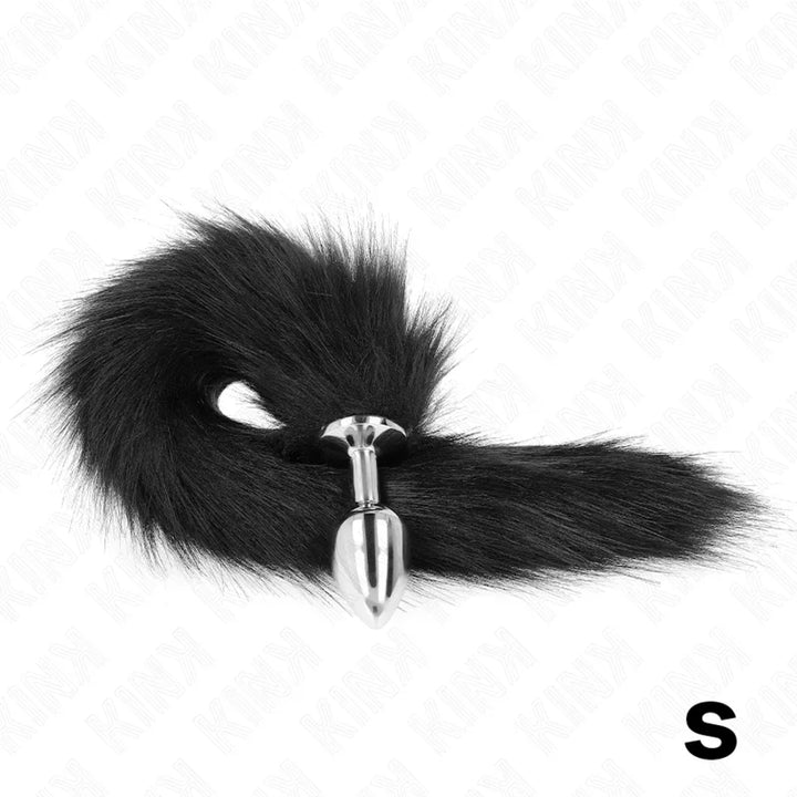 KINK - PLUG ANAL TALLA S 7 X 3 CM CON COLA SINTÉTICA 40 CM NEGRO - Nuvica