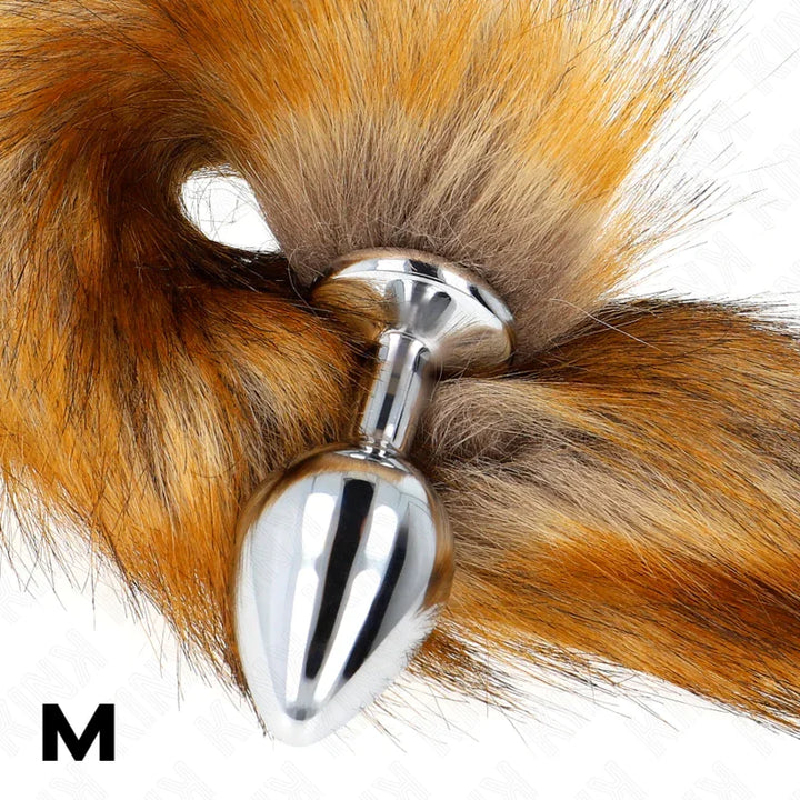 KINK - PLUG ANAL TALLA M 8 X 3.5 CM CON COLA SINTÉTICA 40 CM MARRÓN - Nuvica
