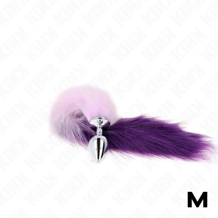 KINK - PLUG ANAL TALLA M 8 X 3.5 CM CON COLA SINTÉTICA 40 CM VIOLETA - Nuvica